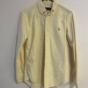 Ralph Lauren Men's Light Yellow Button Down Shirt